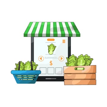 Illustration of vegetable market vector