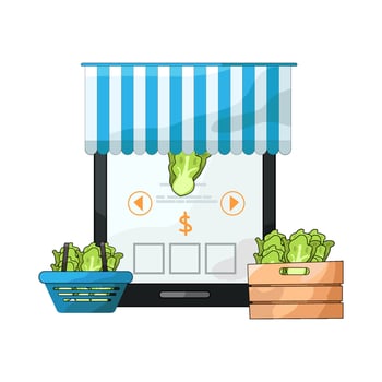 Illustration of vegetable market vector
