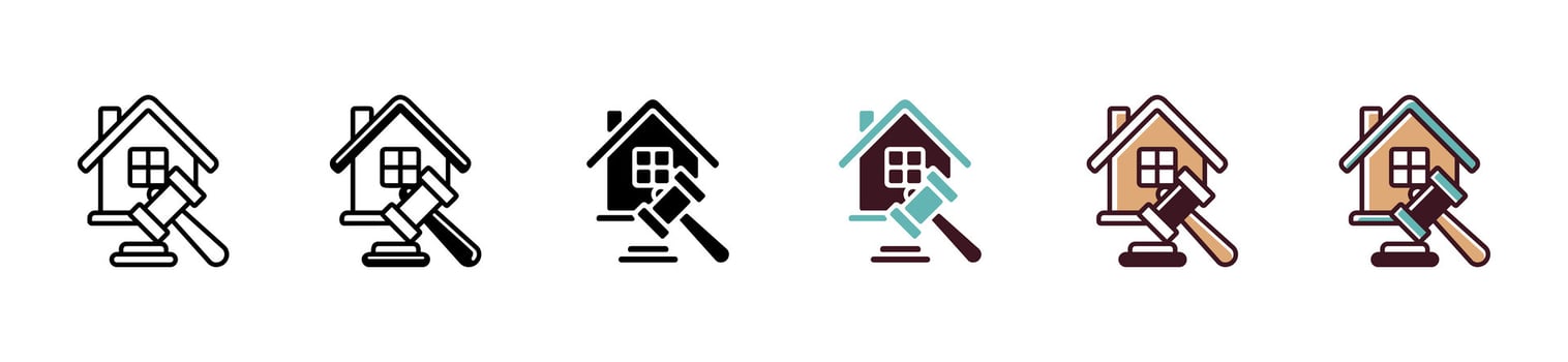 courthouse with gavel hammer icon for online legal auction business symbol illustration design vector