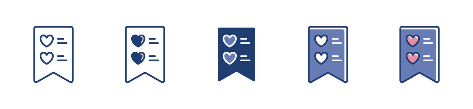 saved list for favorited wishlist icon liked love note memo list symbol illustration vector