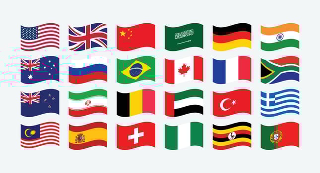 Giant Flag Collection. Set of World Country National Flag. vector