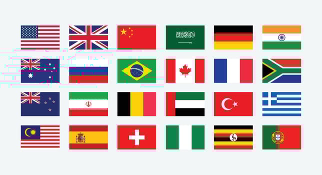 Giant Flag Collection. Set of World Country National Flag. vector