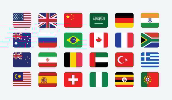 Giant Flag Collection. Set of World Country National Flag. vector