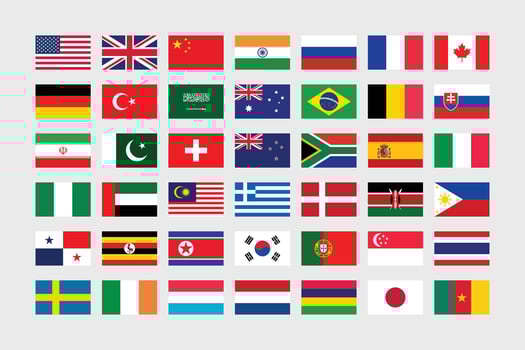Giant Flag Collection. Set of World Country National Flag. vector
