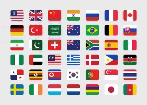 Giant Flag Collection. Set of Country National Flag. vector