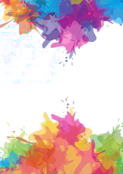 Bright colorful watercolor splash splatter stain vector