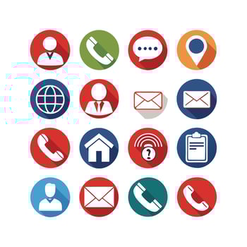 Contact Us icon set collection for websites and mobile applications vector