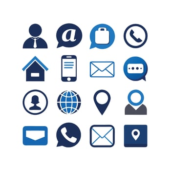 Contact Us icon set collection for websites and mobile applications vector