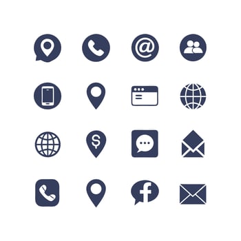 Contact Us icon set collection for websites and mobile applications vector