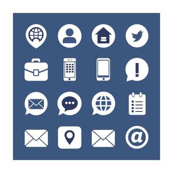 Contact Us icon set collection for websites and mobile applications vector