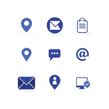 Contact Us icon set collection for websites and mobile applications vector