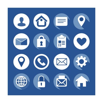 Contact Us icon set collection for websites and mobile applications vector