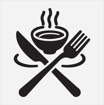 Food logo icon symbol Silhouette on White Background vector