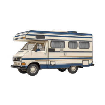 Camper Van on Transparent Background png