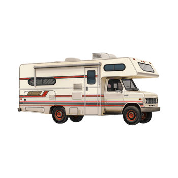 Camper Van on Transparent Background png