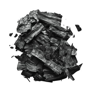 Chopped Coal Pieces on Transparent Background png