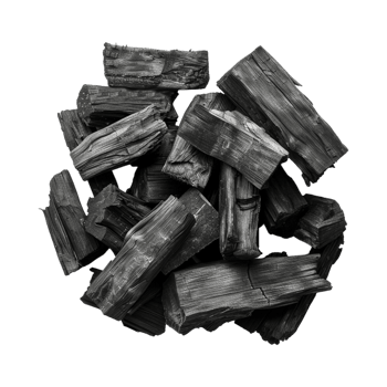 Chopped Coal Pieces on Transparent Background png