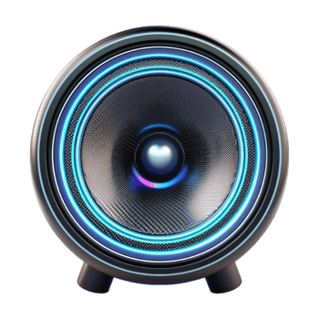 Neon Light Beautiful Music or Sound Speakers on Transparent Background png