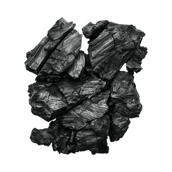 Chopped Coal Pieces on Transparent Background png