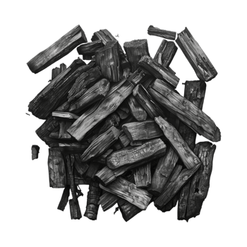 Chopped Coal Pieces on Transparent Background png