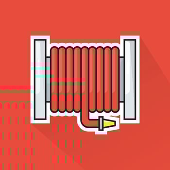 Illustration of Firefighter Fire Hose in Flat Design vector