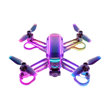 Neon Drone on Transparent Background png