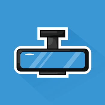 Illustration of Rear View Mirror in Flat Design vector