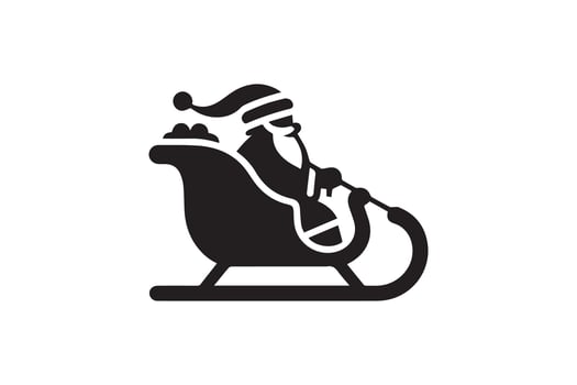 Santa claus on a sleigh icon illustration vector