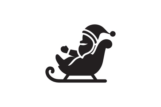 Santa claus on a sleigh icon illustration vector