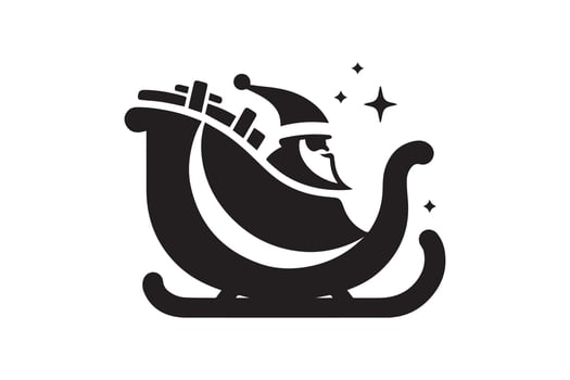 Santa claus in sleigh icon illustration vector