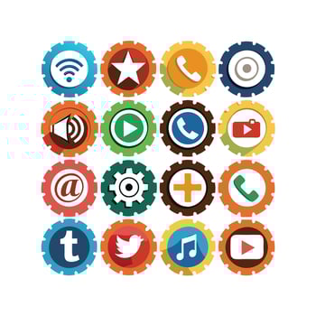 Social Media Icon Set Collection for websites and mobile applications. vector