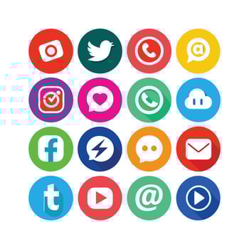 Social Media Icon Set Collection for websites and mobile applications. vector