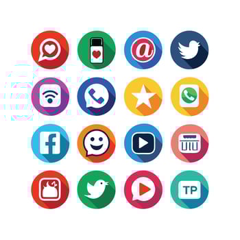 Social Media Icon Set Collection for websites and mobile applications. vector