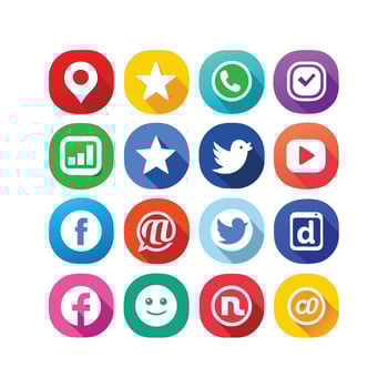 Social Media Icon Set Collection for websites and mobile applications. vector