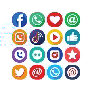 Social Media Icon Set Collection for websites and mobile applications. vector