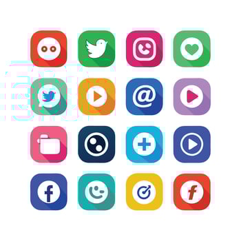 Social Media Icon Set Collection for websites and mobile applications. vector