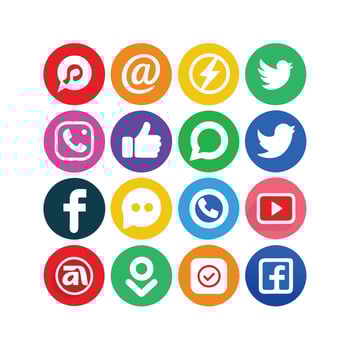 Social Media Icon Set Collection for websites and mobile applications. vector