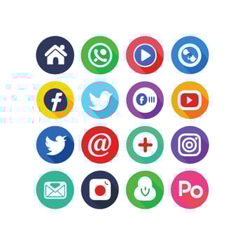 Social Media Icon Set Collection for websites and mobile applications. vector