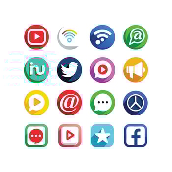 Social Media Icon Set Collection for websites and mobile applications. vector