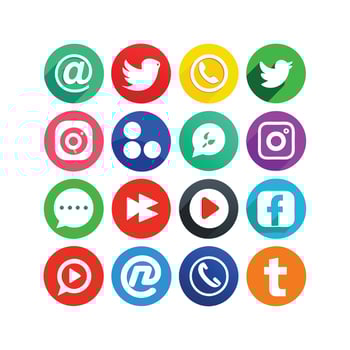 Social Media Icon Set Collection for websites and mobile applications. vector