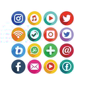 Social Media Icon Set Collection for websites and mobile applications. vector
