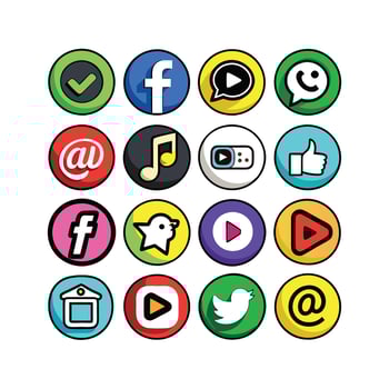 Social Media Icon Set Collection for websites and mobile applications. vector