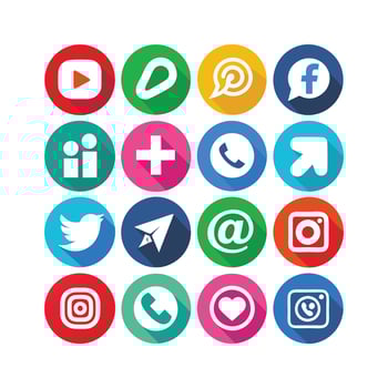 Social Media Icon Set Collection for websites and mobile applications. vector