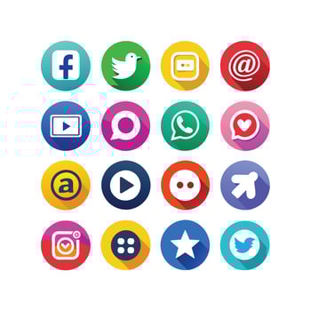 Social Media Icon Set Collection for websites and mobile applications. vector