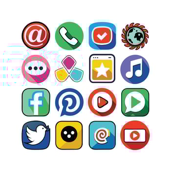 Social Media Icon Set Collection for websites and mobile applications. vector