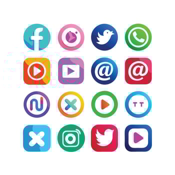 Social Media Icon Set Collection for websites and mobile applications. vector