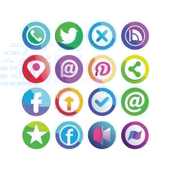 Social Media Icon Set Collection for websites and mobile applications. vector