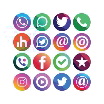 Social Media Icon Set Collection for websites and mobile applications. vector
