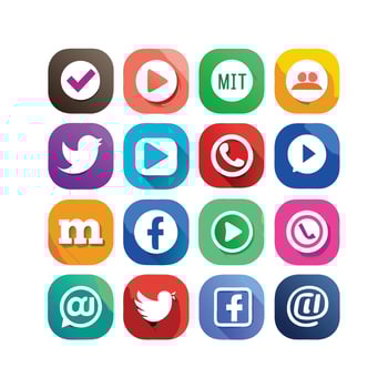Social Media Icon Set Collection for websites and mobile applications. vector