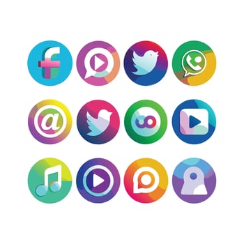 Social Media Icon Set Collection for websites and mobile applications. vector